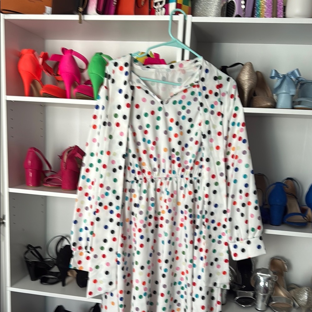 SHEIN Red and Black Bishop Sleeve Sundress